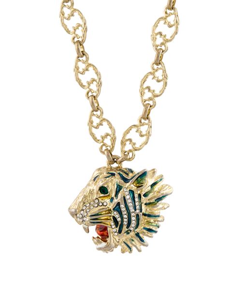 gucci tiger necklace green|gucci tiger collection.